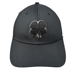 Black Clover Fitted Hat Black Medium Logo Embroidered Live Lucky 6 Panel
